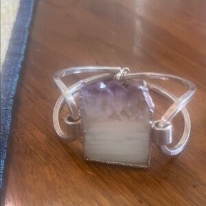 Silver and Purple Stone Bracelet
